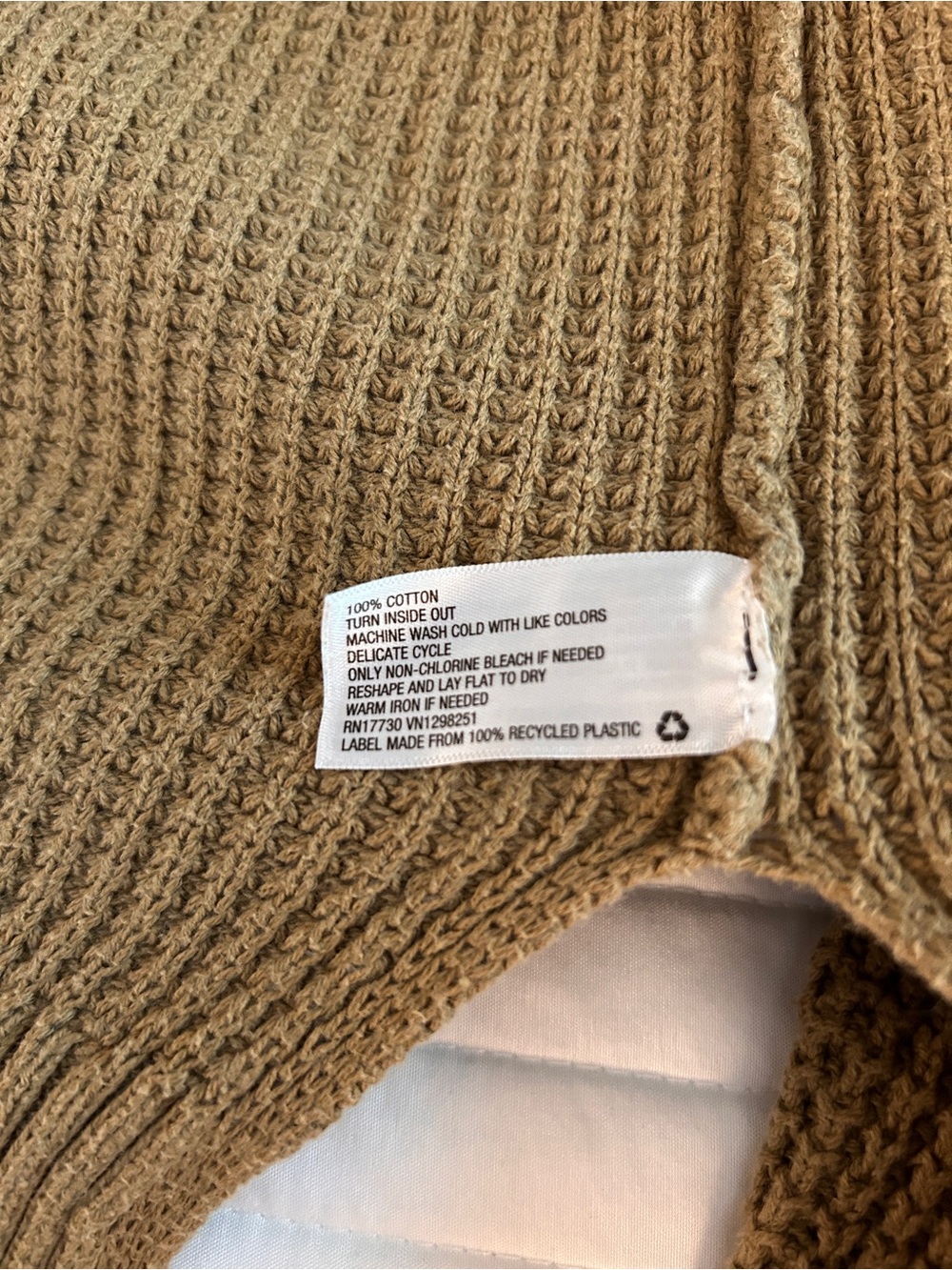 Chunky Open-Front Knit Cardigan in Olive green - Picture 3 of 5
